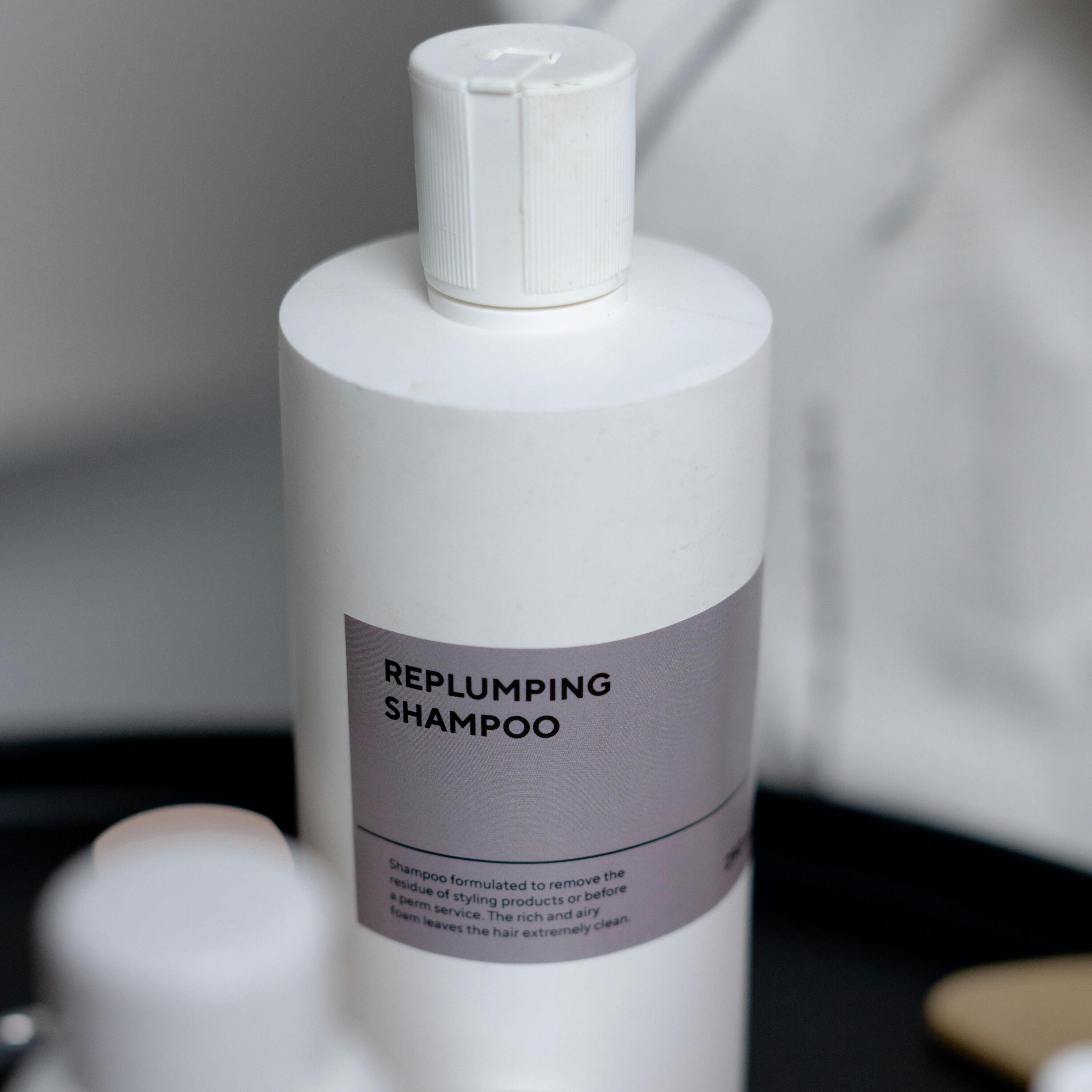 Shampoo with label on the bottle